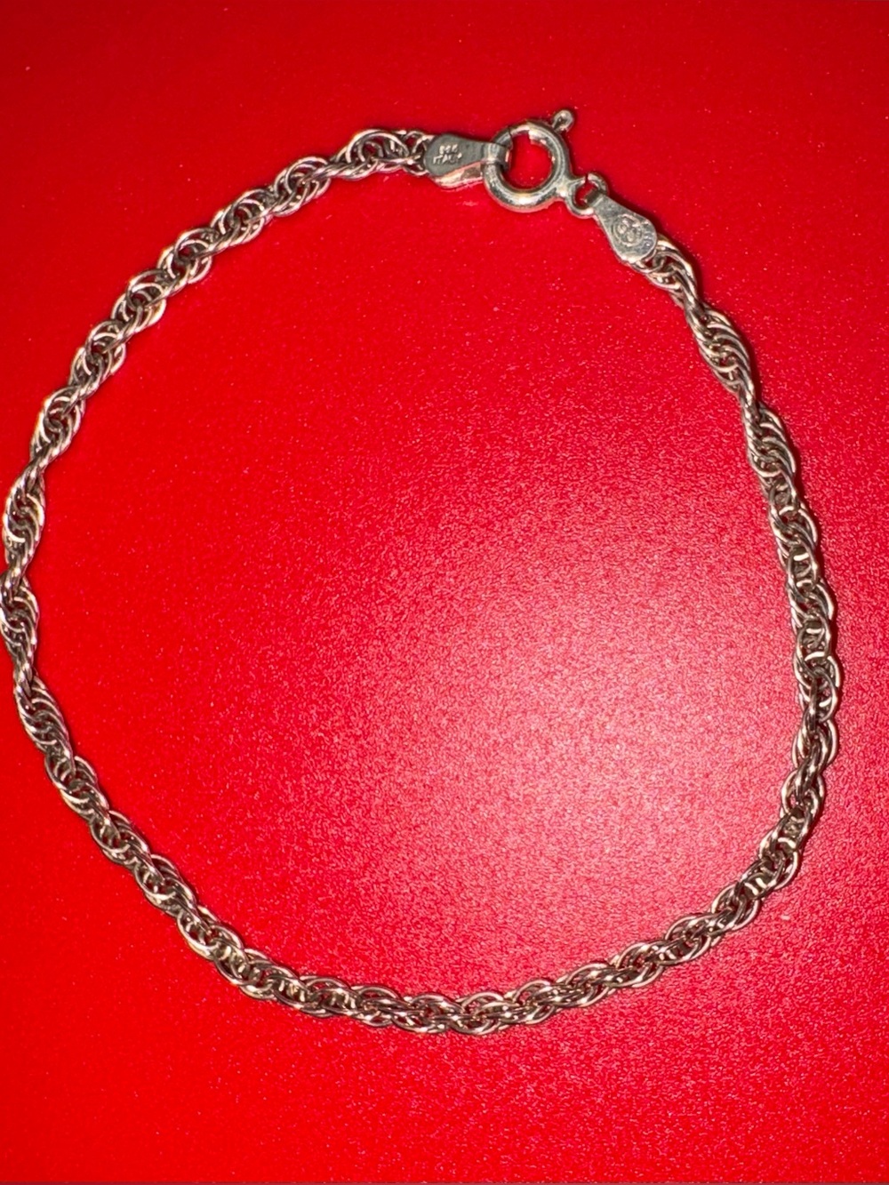 Sterling Silver Sunstone Imports Rope Chain Bracelet